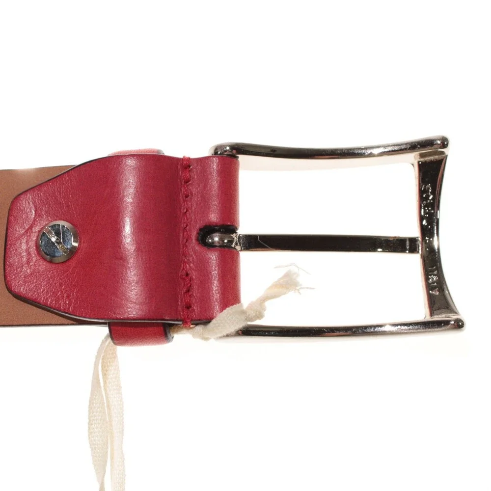 Garmany NWT Classic Belt Size 120 (US 46) in Solid Red Leather Made in Italy